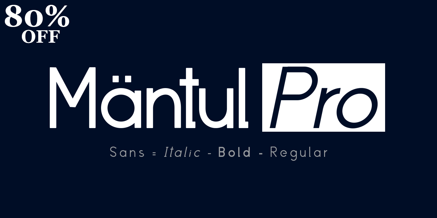 Przykład czcionki Mantul Pro Extra Bold Italic